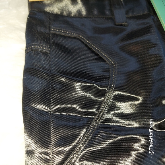 Mens 2pc Modern Fit Suit Shiny Wet  Black (Unisex) - Picture 12 of 14